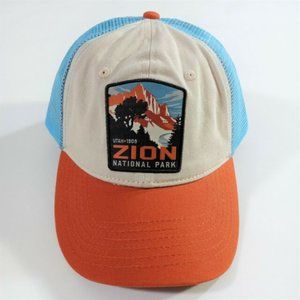 Zion National Park Trucker Hat Cap - Blue White Brown - National Park Foundation